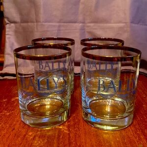 BALLY’S CASINO GLASSWARE 22K GOLD TRIM